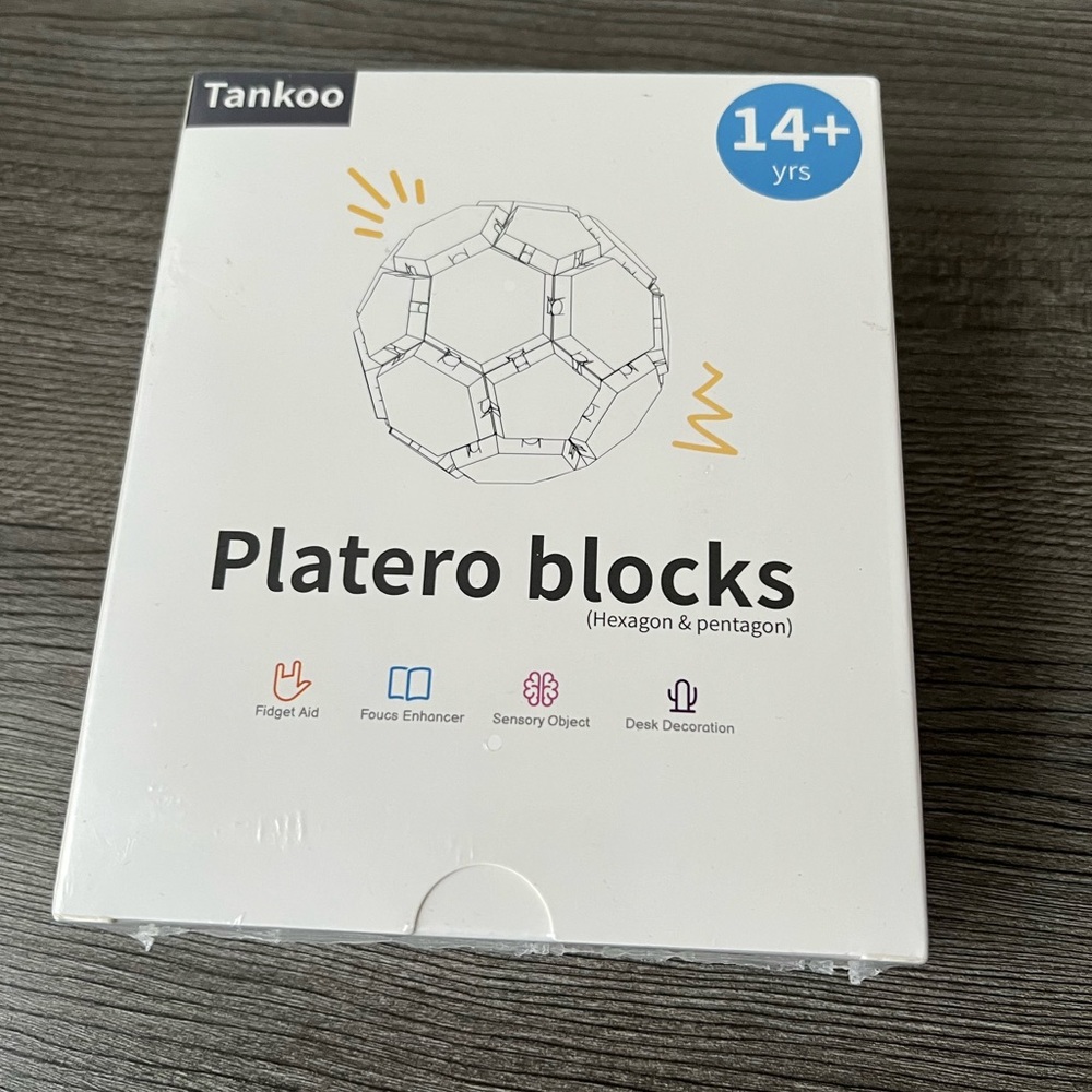 Tankoo Platero Blocks with 32pcs Hexagon Tiles Sensory Fidget Focus 14+ Years.